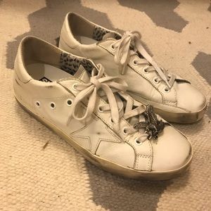 Golden Goose White Leather Superstar Sneakers